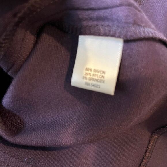 Banana Republic Deep Purple Dress Rayon Nylon Spandex Back Zip 14 - Picture 7 of 11